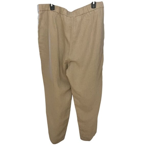 Eileen Fisher High Waist Taper Ankle Pant XL 100% Organic Linen Coastal Vacation - Picture 2 of 10